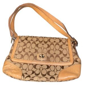 Coach Hampton Signature Khaki Crossbody Shoulder Handbag F13066